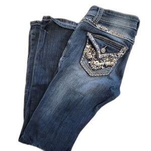 4/$100 Grace in LA 28x33 Boot Cut Embellished Pocket Jeans